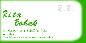 rita bohak business card